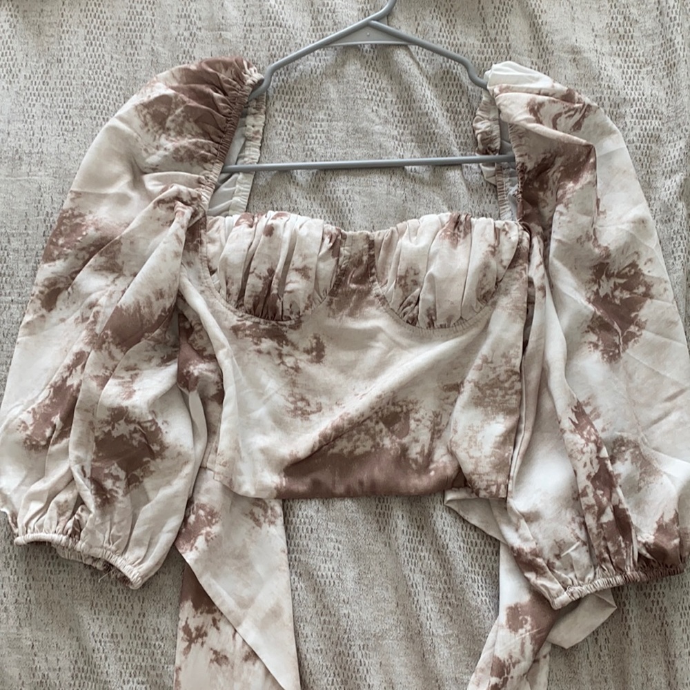 crop top adjustable tie back